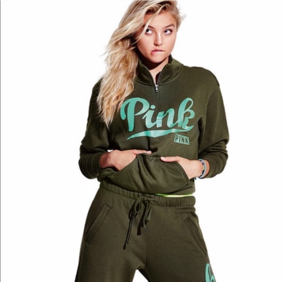 PINK Victoria's Secret Sweaters - Vs Pink Half Zip Hoodie